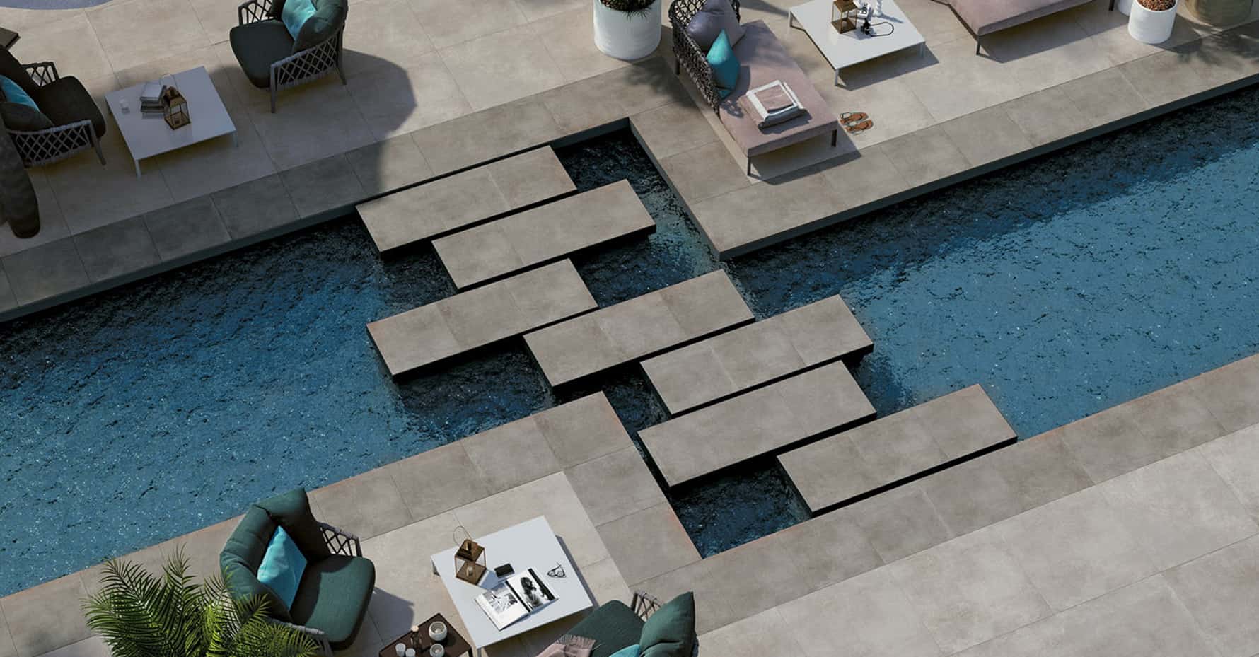 pool pavers, pool coping, porcelain, stylish, modern, safe, various colors